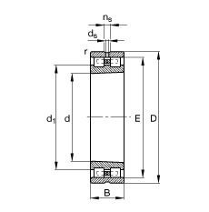 圓柱滾子軸承 NN3011-AS-K-M-SP, 根據(jù) DIN 5412-4 標(biāo)準(zhǔn)的主要尺寸, 非定位軸承, 雙列，帶錐孔，錐度 1:12 ，可分離, 帶保持架，減小的徑向內(nèi)部游隙，限制公差