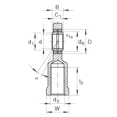 桿端軸承 GIR12-DO, 根據(jù) DIN ISO 12 240-4 標準，帶右旋內螺紋，需維護