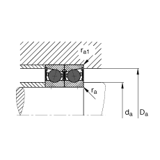 主軸軸承 HCB7014-C-2RSD-T-P4S, 調節，成對或單元安裝，接觸角 α = 15°，陶瓷球，兩側唇密封，非接觸，限制公差