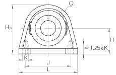 直立式軸承座單元 PSHEY50-N, 鑄鐵軸承座,內圈帶平頭螺釘的外球面球軸承,P 型密封 直立式軸承座單元 PSHEY50-N, 鑄鐵軸承座,內圈帶平頭螺釘的外球面球軸承,P 型密封