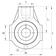 吊裝式軸承座單元 THE25, 鑄鐵軸承座,帶偏心鎖圈的外球面球軸承,T 型密封 吊裝式軸承座單元 THE25, 鑄鐵軸承座,帶偏心鎖圈的外球面球軸承,T 型密封