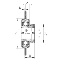 軸承座單元 RA45, 帶三個/四個螺栓孔的法蘭的軸承座單元,沖壓鋼板,偏心鎖圈,P型密封 軸承座單元 RA45, 帶三個/四個螺栓孔的法蘭的軸承座單元,沖壓鋼板,偏心鎖圈,P型密封